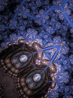 Blue And Brown Fractal Design Abstract Mobile Wallpaper    X