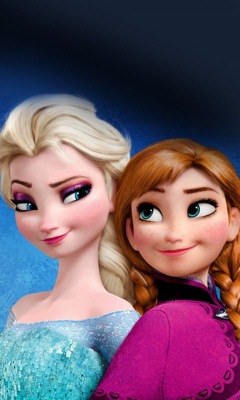 Elsa And Anna Frozen Cartoon Mobile Wallpaper     X