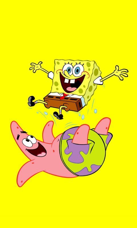 Spongebob And Patrick Cartoon Mobile Wallpaper     X