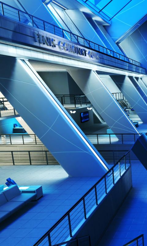 Interior Room Beautiful Mirrors Edge Blue           X