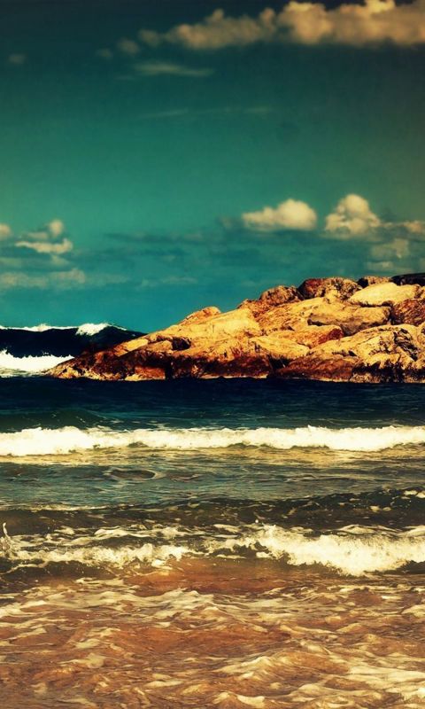 Beautiful Ocean Waves Free Wallpaper For LG G  Smartphone