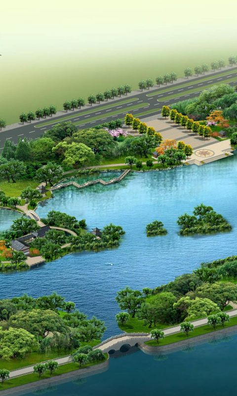 Beautiful Chinese Garden City Wallpaper For LG G