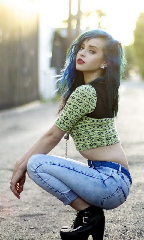 girl squatting