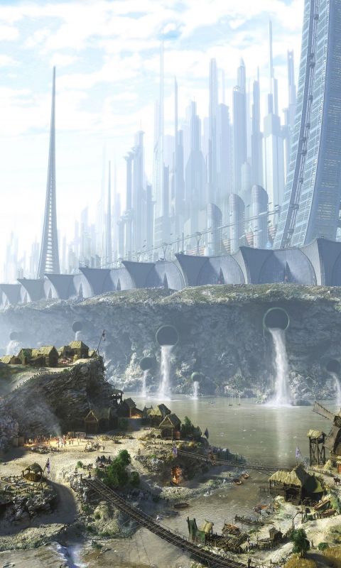 Slums At The Edge Of The City Fantasy Mobile Wallpaper     X