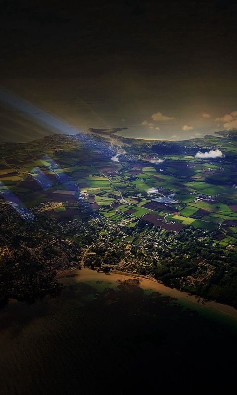 Flight Sunny Day Sky Dark Bokeh High Mountains Nature wallpaper