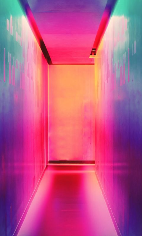 multicolored hallway wallpaper