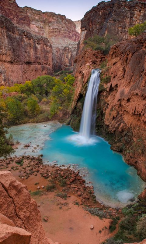 time lapse photography of waterfalls at daytime wallpaper