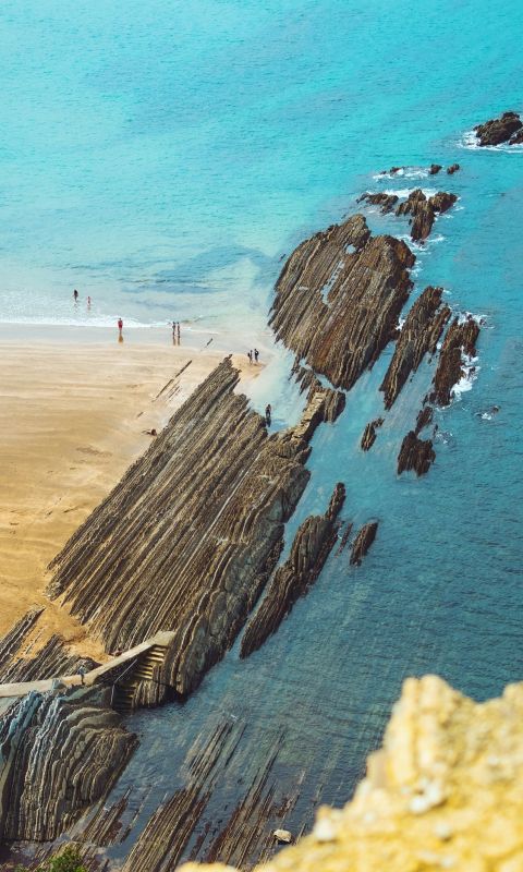aerial view photography of ocean wallpaper