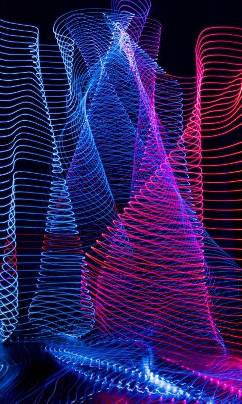 blue red and pink abstract artwork wallpaper