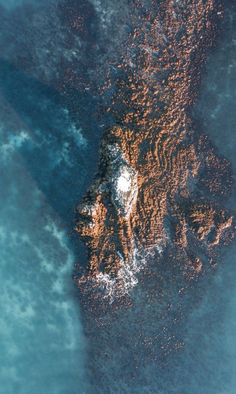 aerial photo of islet wallpaper