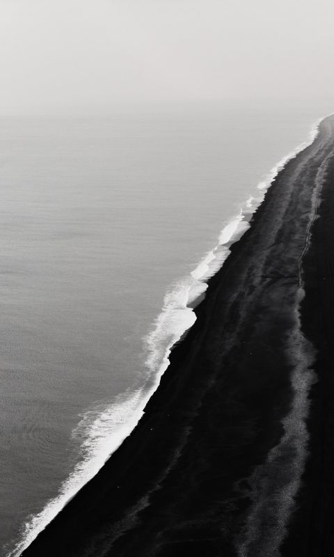 high angle photography of seashore wallpaper