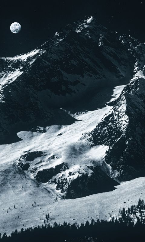 glacier mountains during night wallpaper