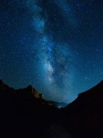 silhouette photography of mountain under sky wallpaper