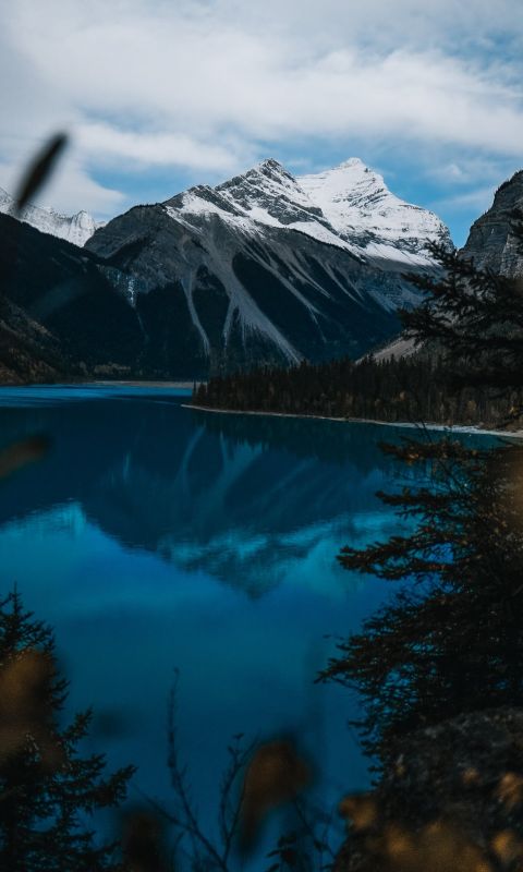 body of water near snow covered mountain during da... wallpaper
