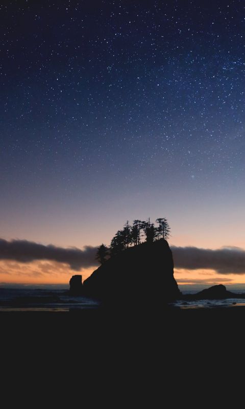 silhouette of island wallpaper