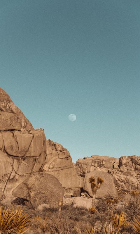 brown rock formation under blue sky during daytime wallpaper