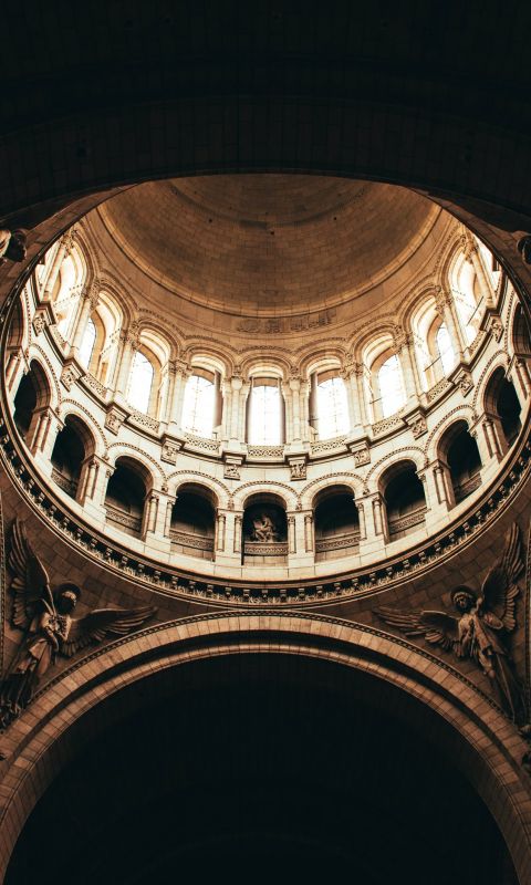 brown dome building interior wallpaper