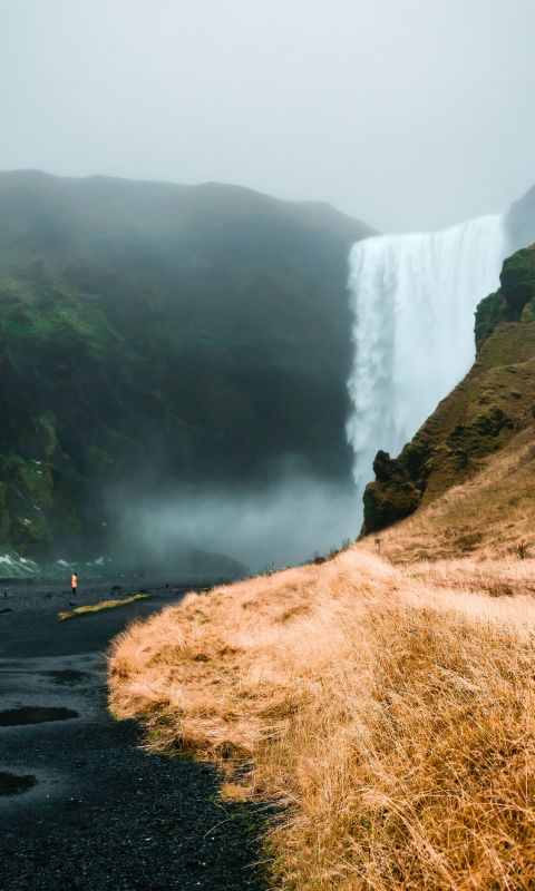 waterfalls close up photography wallpaper