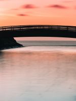 silhouette of bridge wallpaper