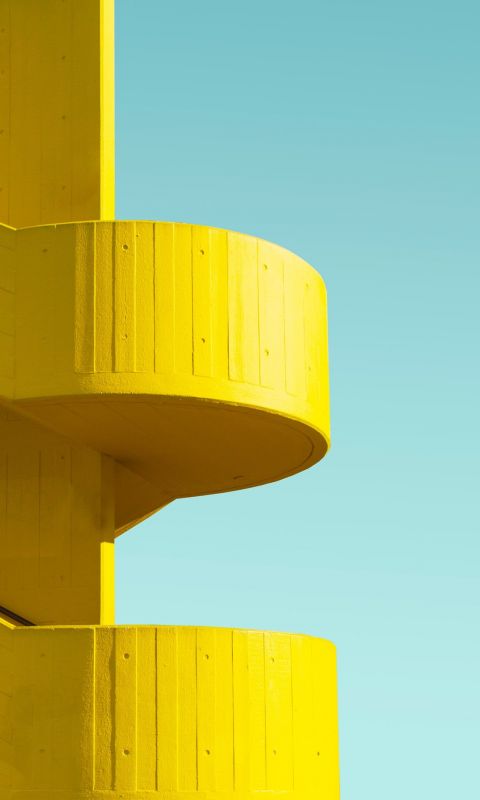 yellow building parking ramp wallpaper