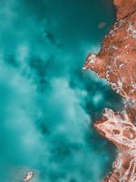 aerial view of seashore wallpaper