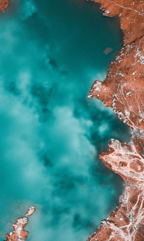 aerial view of seashore wallpaper