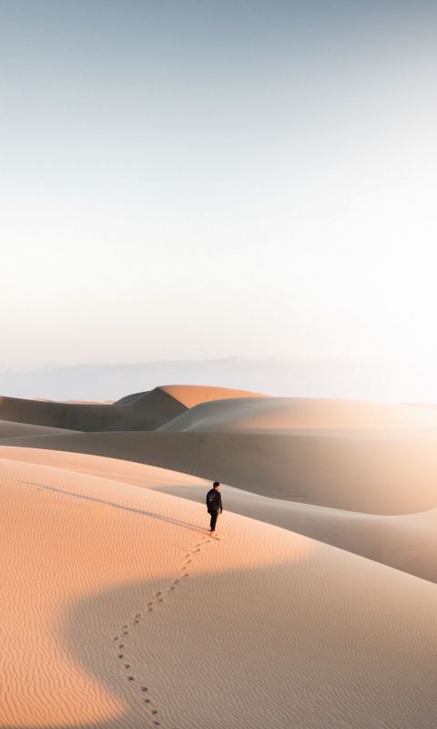 Walking in desert